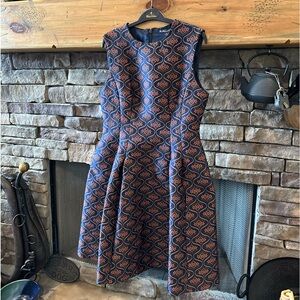 Brooks Brothers Blue and Orange Patterned Dress